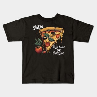 Savory Pizza Delight: Melancholy's Antidote Kids T-Shirt